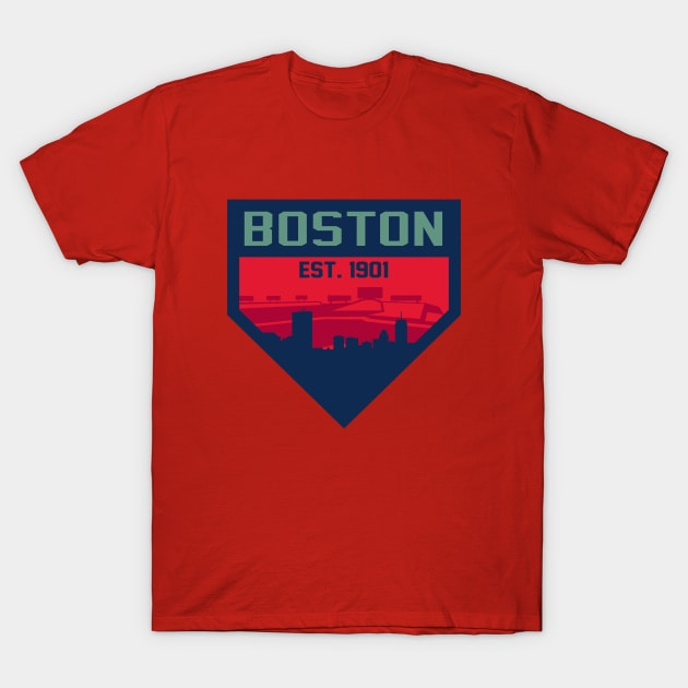 Boston Home Plate Skyline T-Shirt by CasualGraphic